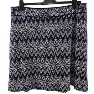 Cato Women’s Blue Slip Lined Chevron Pattern A-Line Skirt Size 18W